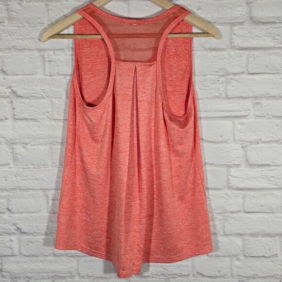 M Womens Orange Racerback Workout Muscle Tank Top Size S Yoga Mesh Running Flowy - Picture 5 of 9
